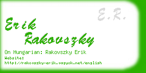 erik rakovszky business card